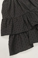 Solid High Waist Lace Tiered Bodycon Skirt