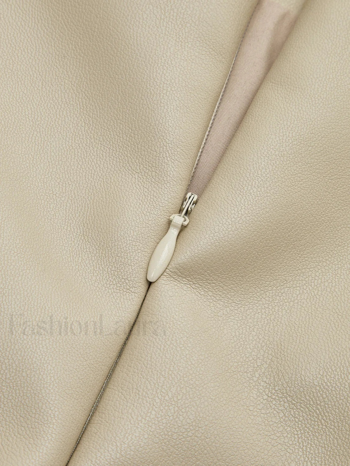 Faux Leather Piping Sit Midi Skirt