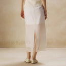 Floral Organza Back Slit Cotton Skirt