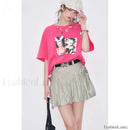 Gray Bowknot Pleated Sweet Skirt
