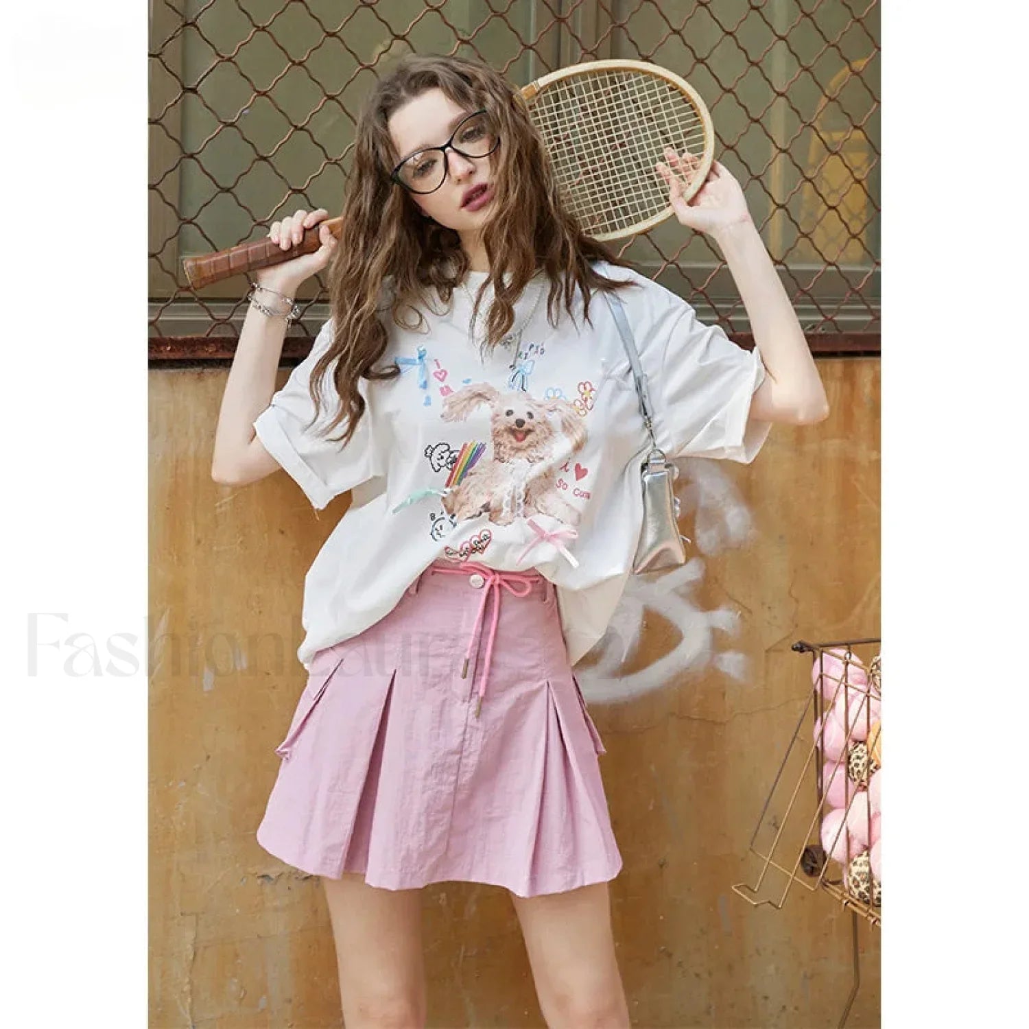 Green Pleated Sporty A-Line Skirt