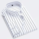 Men's Striped Long Sleeve Fitted Shirt – Button-Down Slim Fit Shirt