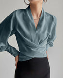 Women's Blouse Puff Sleeve Top Elegant Design