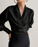 Women's Blouse Puff Sleeve Top Elegant Design