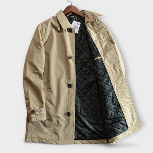 Men’s Buttoned-Up Weatherproof Coat – Windproof Waterproof Jacket