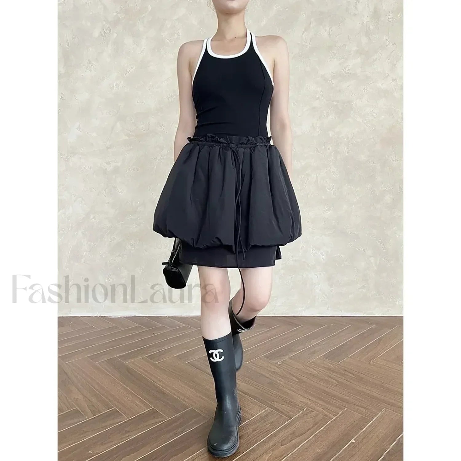 Lace Up Minimalist Casual Skirt