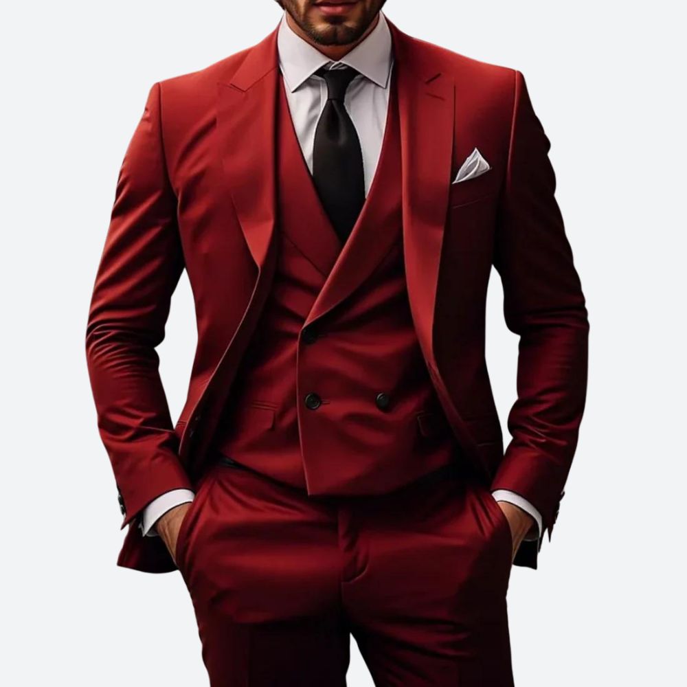 Men’s 3-Piece Suit – Luxurious Tailored Elegant Formal Occasion Style
