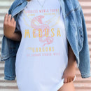 Women's Bold Letter Wings Snake Print Polo – Casual Round Neck T Shirt