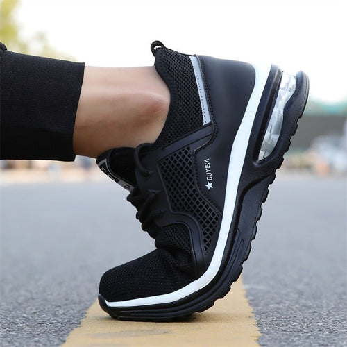 Women's Black Non-Slip Athletic Sneakers – Steel Toe Safety Work Trainers