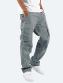 Men’s Relaxed Fit Cargo Pants - Brown Casual Utility Trousers