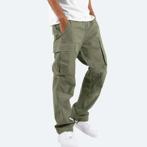 Men’s Relaxed Fit Cargo Pants - Brown Casual Utility Trousers