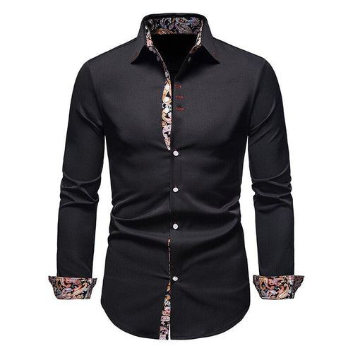 Mens Slim Fit Long Sleeve Shirt Modern Stretch – Casual Dress Shirt