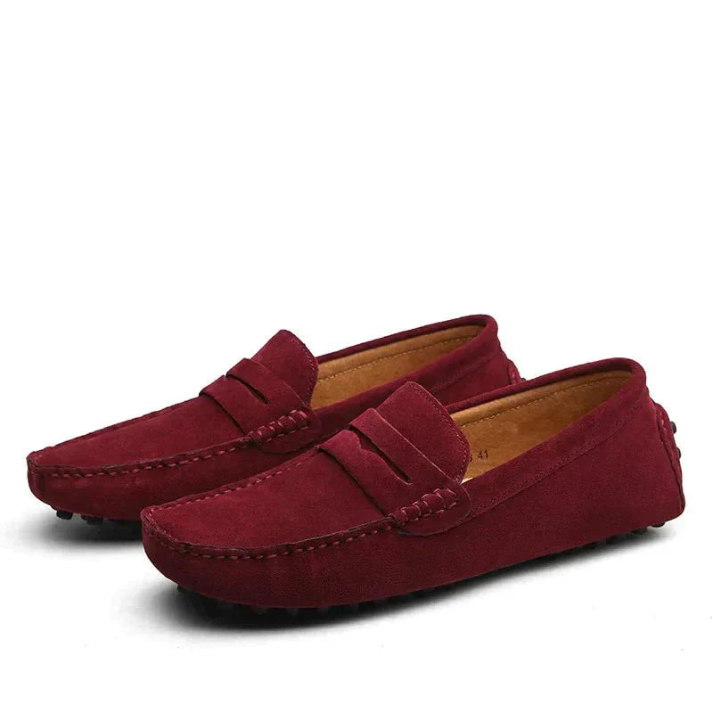 Mens Italian Style Suede Loafers Slip-On – Casual Elegant Shoes