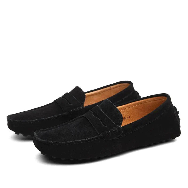 Mens Italian Style Suede Loafers Slip-On – Casual Elegant Shoes