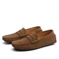 Mens Italian Style Suede Loafers Slip-On – Casual Elegant Shoes