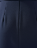 Women’s Navy Blue Midi Dress – Tailored Fit – Side Slit – Button Front