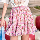 Oil Painting Floral High Waist Skirt