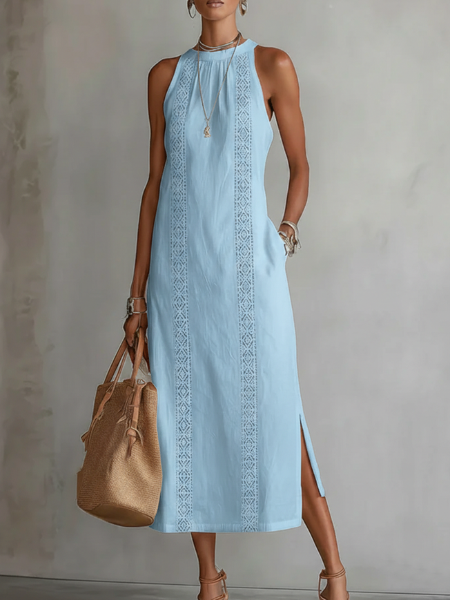 Brena Breezy Linen-Blend Midi Dress