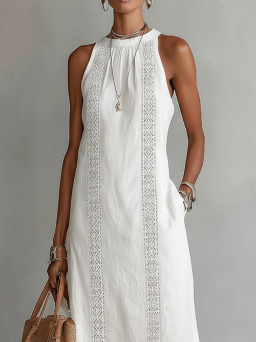 Brena Breezy Linen-Blend Midi Dress