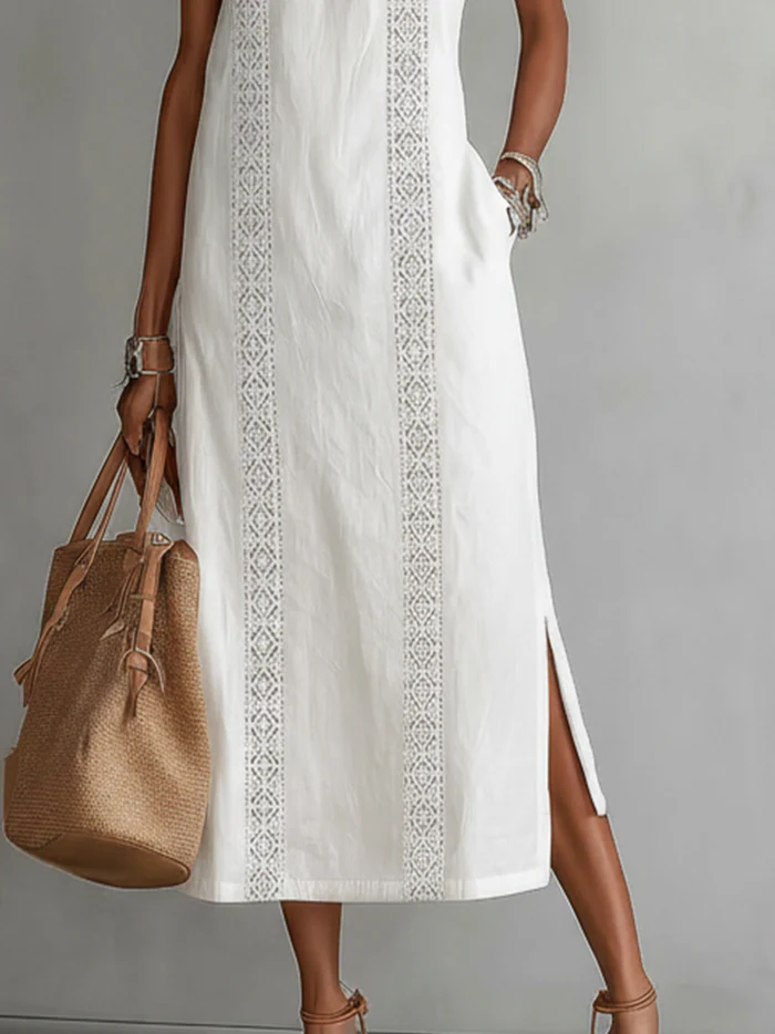 Brena Breezy Linen-Blend Midi Dress