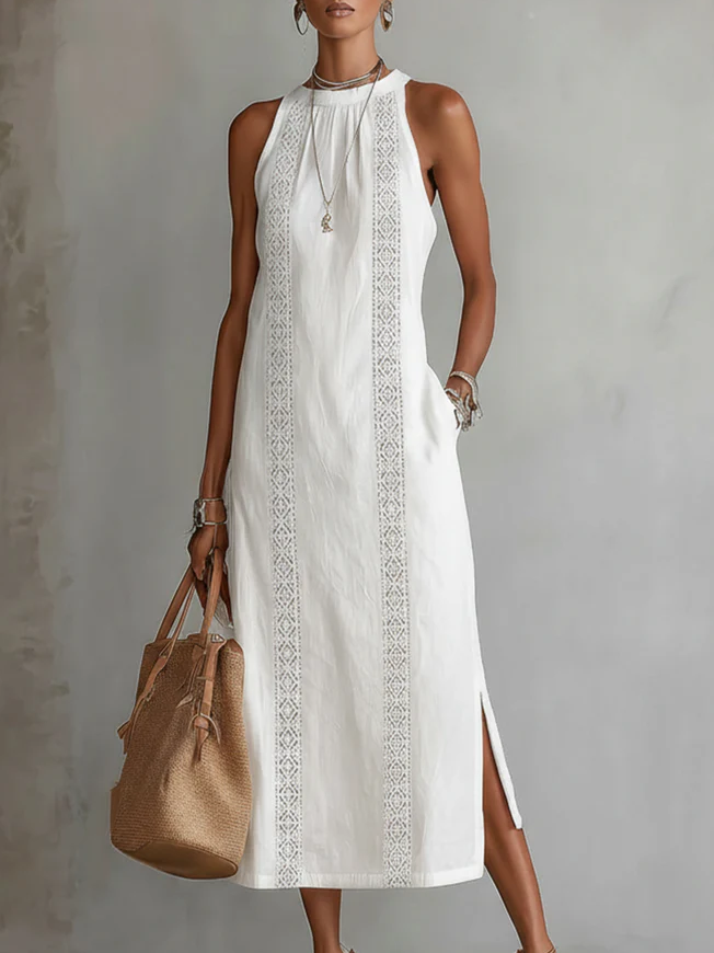 Brena Breezy Linen-Blend Midi Dress