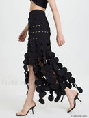 Patchwork Tassel Midi Skirt