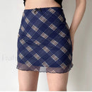 Plaid Mesh Bodycon Harajuku Skirt