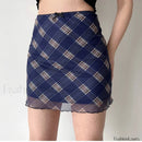 Plaid Mesh Bodycon Harajuku Skirt