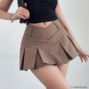 Preppy Solid High Waist Mini Skirt