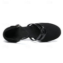 Womens Black Suede Dance Shoes Low Heel – Professional Ballroom Shoes