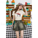 Retro Dyed Comfort Denim Skirt