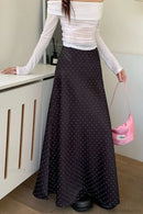 Satin Polka Dot High Waist Mermaid Skirt