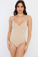 Sculpting Full Brief Bodysuit – Almond