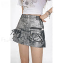 Silver Hip-Hugging Half Skirt