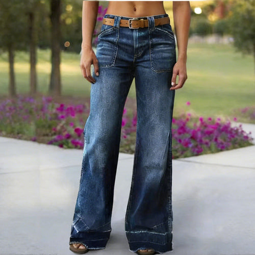 Women's Vintage Wide Leg Jeans – High Waist Loose Denim Pants