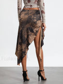 Tassel Wrap Asymmetric Midi Skirt