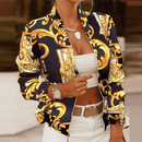 Women's Vintage Zip-Up Jacket – Casual Stand Collar Retro Jacket
