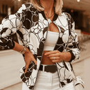 Women's Vintage Zip-Up Jacket – Casual Stand Collar Retro Jacket