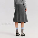 Woolen Pleated A-Line Skirt