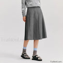 Woolen Pleated A-Line Skirt