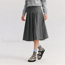 Woolen Pleated A-Line Skirt