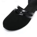 Womens Black Suede Dance Shoes Low Heel – Professional Ballroom Shoes